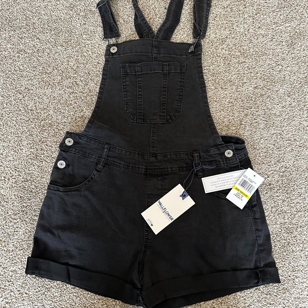 JUNIORS WALLFLOWER INSTA STRETCH TOMBOY SHORTALLS SIZE M  #551 - Picture 2 of 3